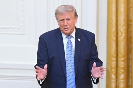 U.S. President Donald Trump addresses the nation from the White