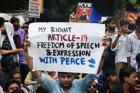Supporters of India's Cockroach Janata Party (CJP) continue their protests