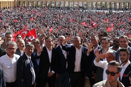 FILE PHOTO: Ousted opposition leader and his supporters visit Atatruk's
