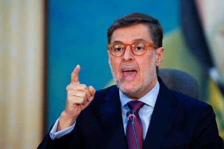Venezuelan Foreign Minister Felix Plasencia addresses the media in Caracas