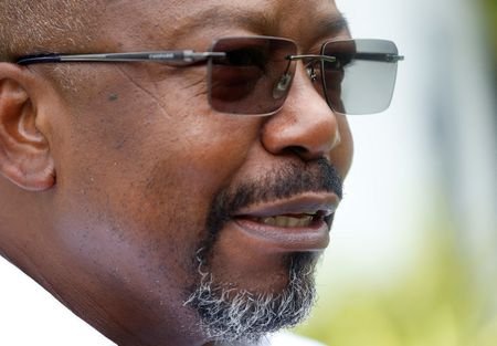 Gabonese presidential candidate Alain Claude Bilie By Nze attends an