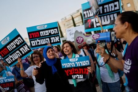 Activists protest violence committed by Israeli settlers against Palestinians in