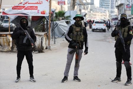 Palestinian Muslims attend Eid al-Fitr prayer in Gaza City