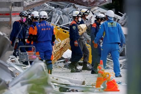 Aftermath of an earthquake with a preliminary magnitude of 7.1,
