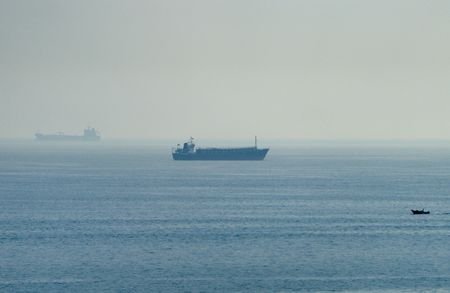 Vessels in the Strait of Hormuz, as seen from Musandam