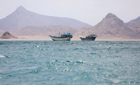 FILE PHOTO: View of Bab el-Mandeb strait