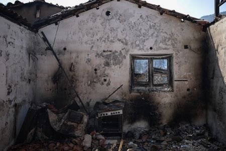 Wildfire burns in Greece
