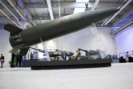 FILE PHOTO: Inauguration of new Rheinmetall artillery plant, in Unterluess