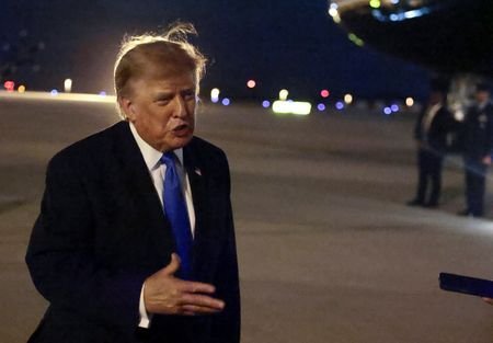 U.S. President Trump departs Los Angeles en route to Las
