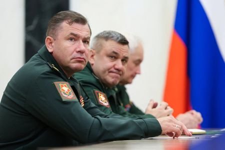 Russian President Vladimir Putin holds a meeting with the leadership