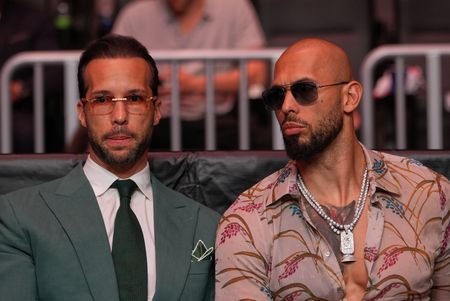 Andrew Tate and Tristan Tate arrive before U.S. President Donald