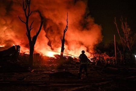 Aftermath of a Russian missile strike in Zaporizhzhia