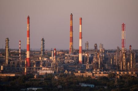 General view of Orsknefteorgsintez oil refinery in Orsk