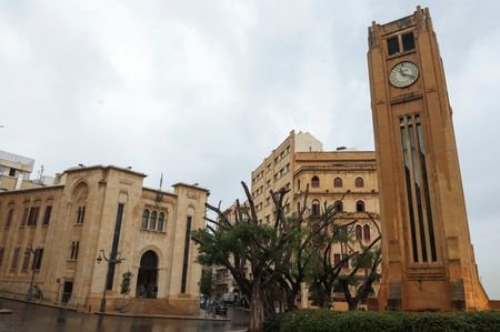 A view shows the parliament building on a rainy day