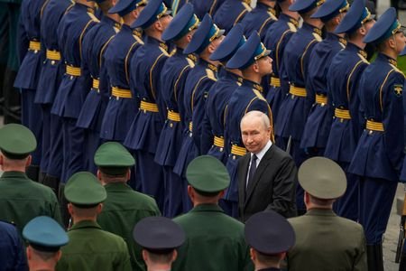 Russian President Putin attends a wreath-laying ceremony in Moscow