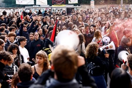 FILE PHOTO: Demonstrators protest against Italian prime minister at