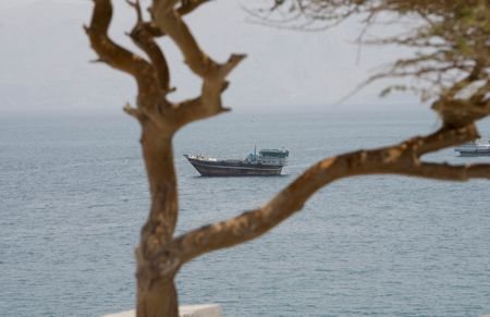 Vessels near the Strait of Hormuz, as seen from Musandam