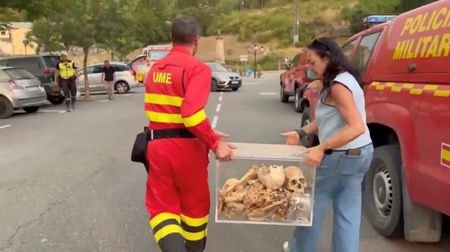 Wildfire forces removal of Aragon kings' remains from monastery in