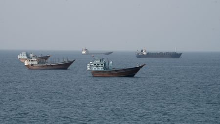 Vessels near the Strait of Hormuz, as seen from Musandam