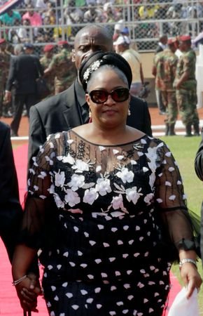 Liberia's new Vice President Jewel Howard Taylor arrives at President