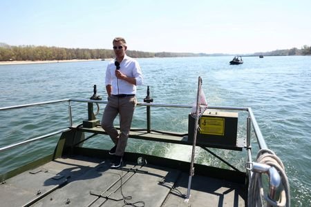 FILE PHOTO: Hungary prepares barges and starts riverbed works to
