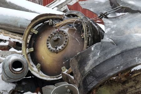 FILE PHOTO: View shows parts of an unidentified missile, which