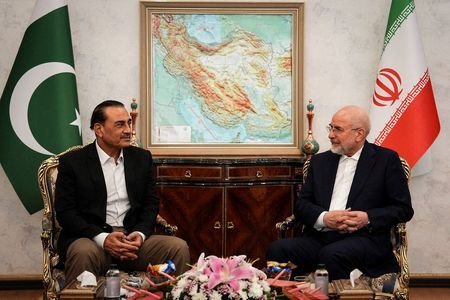 Iranian Parliament Speaker Mohammad Bagher Ghalibaf meets with chief of