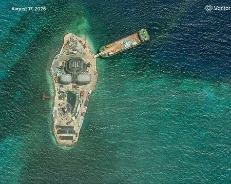 A satellite view of Yagong Reef in the Crescent Group