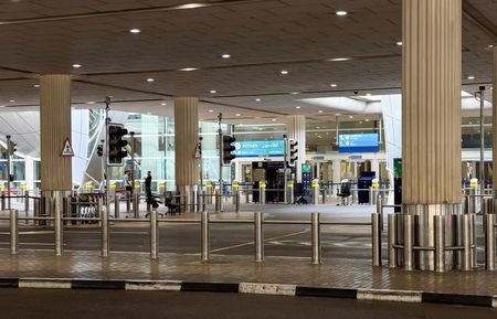 FILE PHOTO: Planes are parked at Terminal 3 of the