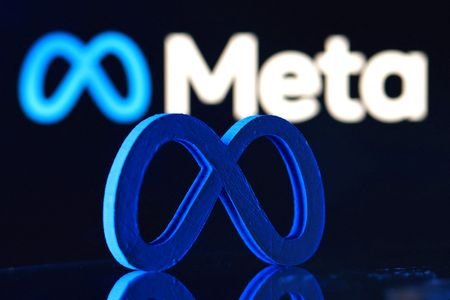 Illustration shows 3D-printed Meta logo