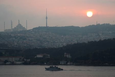 FILE PHOTO: Bulgarian Navy minehunter BGS Tsibar sails in Istanbul's