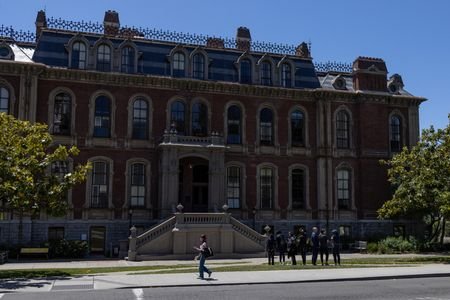 Prospective students tour the University of California, Berkeley campus before