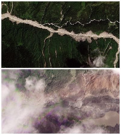 A combination of satellite images shows a site at the