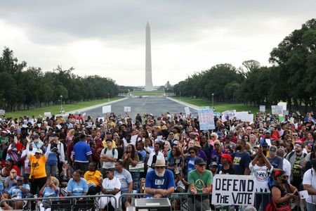 Thousands march in Washington as leaders warn of voting and civil rights rollbacks