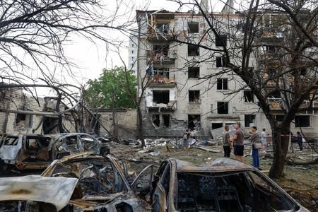 Aftermath of a Russian missile attack in Kyiv region