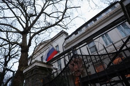 Russian Embassy in London on the day of Alexei Navalny's