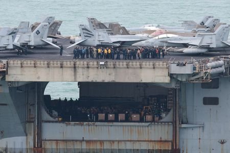 USS Abraham Lincoln sails toward Laem Chabang Port in Chonburi