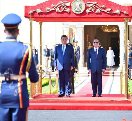 Egyptian President Abdel Fattah al-Sisi meets with Chinese President Xi