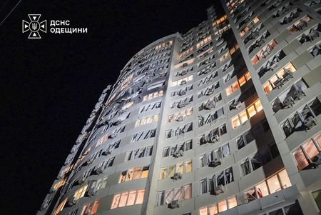 Aftermath of a Russian drone attack in Odesa