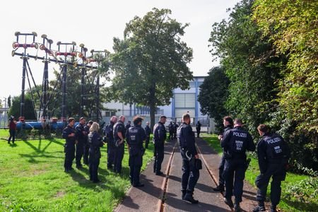 German police secures the area after a second sabotage attempt