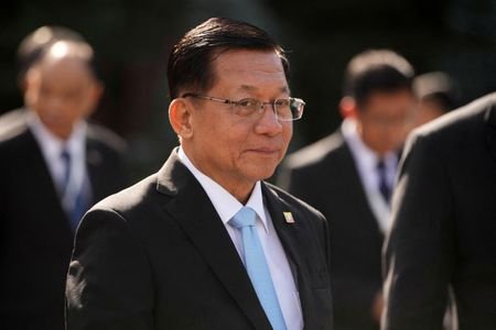 FILE PHOTO: Myanmar President Min Aung Hlaing in Moscow