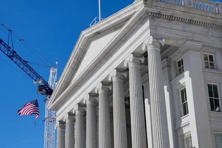 The Treasury Building on day two of a partial government