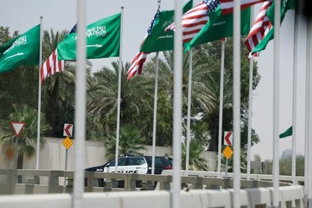 Preparations ahead of the arrival of U.S. President Donald Trump