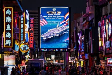 USS Abraham Lincoln docks at Laem Chabang Port in Chonburi