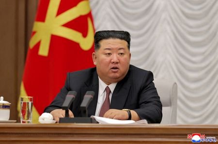FILE PHOTO: North Korean leader Kim Jong Un speaks during