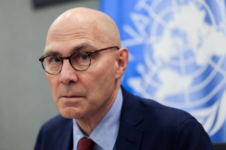 UN High Commissioner for Human Rights Volker Turk holds a