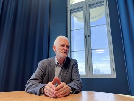Nobel Peace Prize laureate Ales Bialiatski of Belarus speaks during