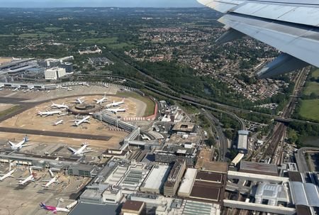 FILE PHOTO: An aerial view of London Gatwick airport near