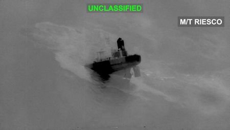 An Iranian crude oil carrier identified as M/T Riesco sinks