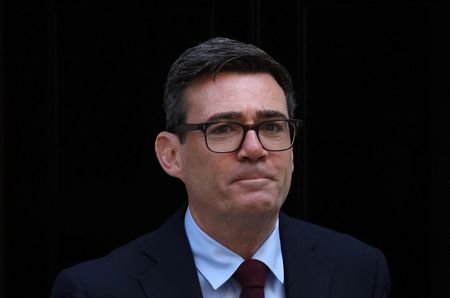 Britain's Prime Minister Andy Burnham leaves 10 Downing Street to